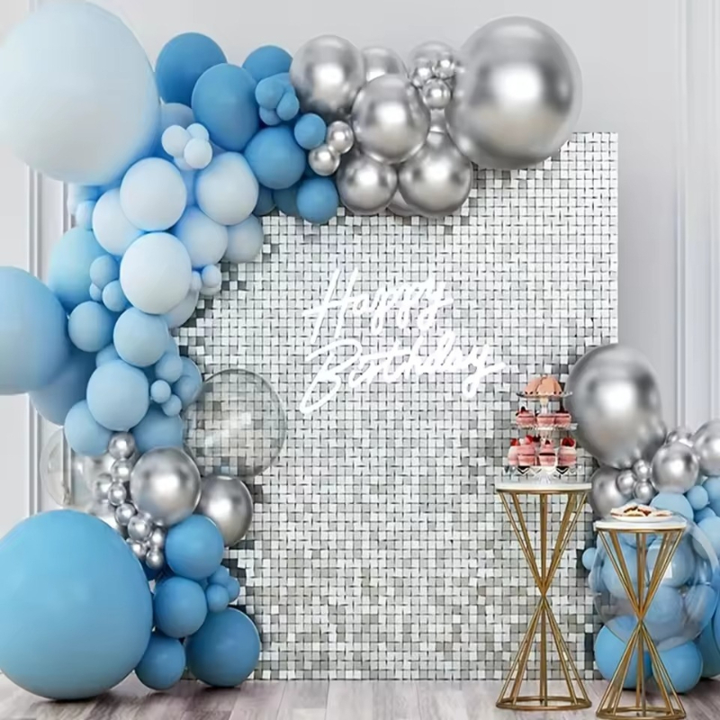 Wedding Backdrop Curtain - ม่านฝนสีเงิน/ทอง/ดำ 3 สี 1/2/6/10 ชิ้น สำหรับตกแต่งงานแต่งงาน