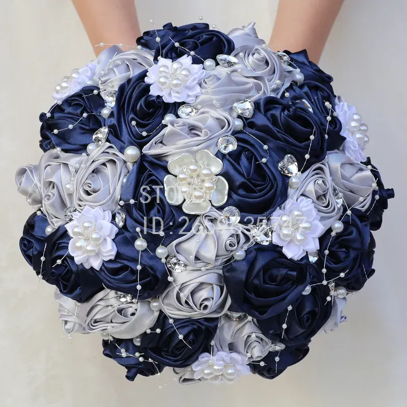 Wedding Supply Factory - สำหรับอุปกรณ์งานแต่งงาน ช่อดอกกุหลาบประดับมุกและคริสตัลสำหรับเจ้าสาวและเพื่อนเจ้าสาว ผลิตจากโรงงานโดยตรง รุ่น W2023F-22