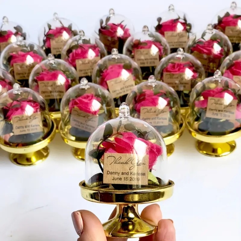 Wedding Party Supply Store - 24 ชิ้นกล่องขนมพลาสติกขนาดเล็กพร้อมฝาปิดภาชนะใส่ขนมสำหรับงานปาร์ตี้อุปกรณ์ตกแต่งโต๊ะสำหรับจัดเก็บขนมหรือของขวัญชิ้นเล็ก