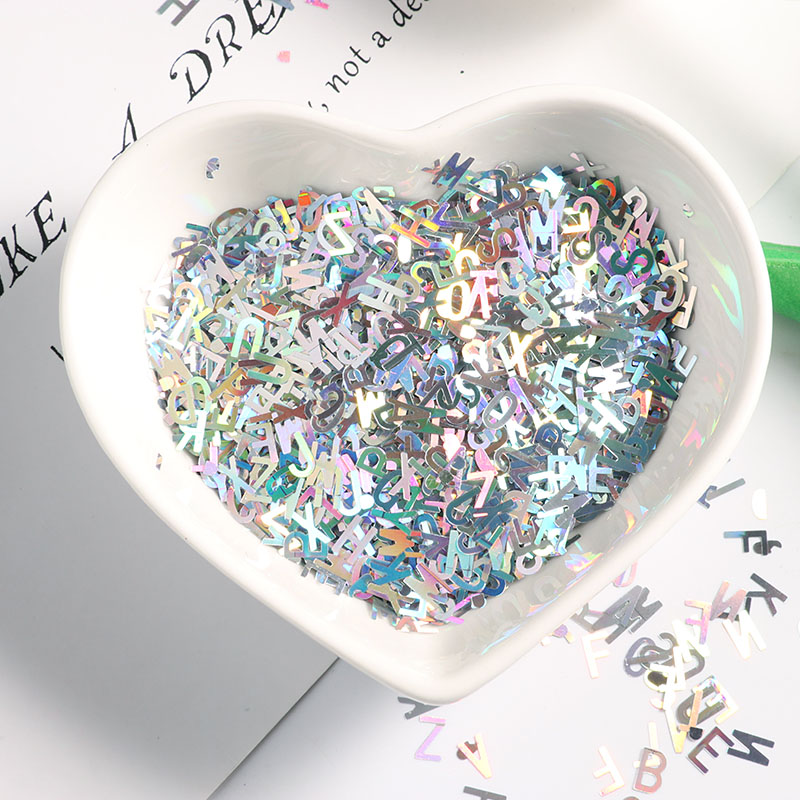 Wedding Eo - 6มม.Ultrathin Letter รูปร่าง Sequins 10กรัม/แพ็คเล็บ Glitters