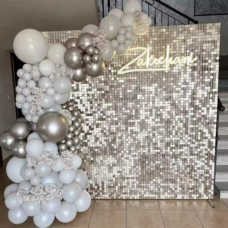 ม่านฝนสีเงิน/ทอง/ดำ 3 สี 1/2/6 - Wedding Backdrop Curtain บทวิจารณ์และราคา