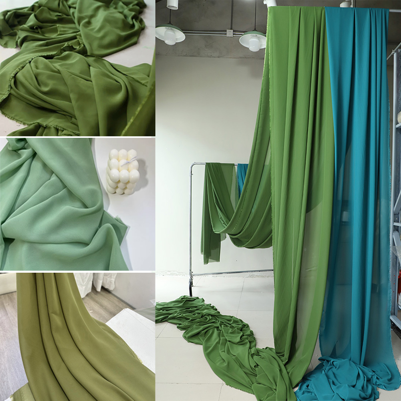 ผ้าชีฟองสีเขียวอะโวคาโดมะกอกสำ - Wedding Backdrop Curtain บทวิจารณ์และราคา